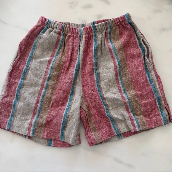 NWT Konges Sløjd Venice linen-blend shirt and shorts set in  Stan Stripe Sz 2yr - Picture 5 of 9